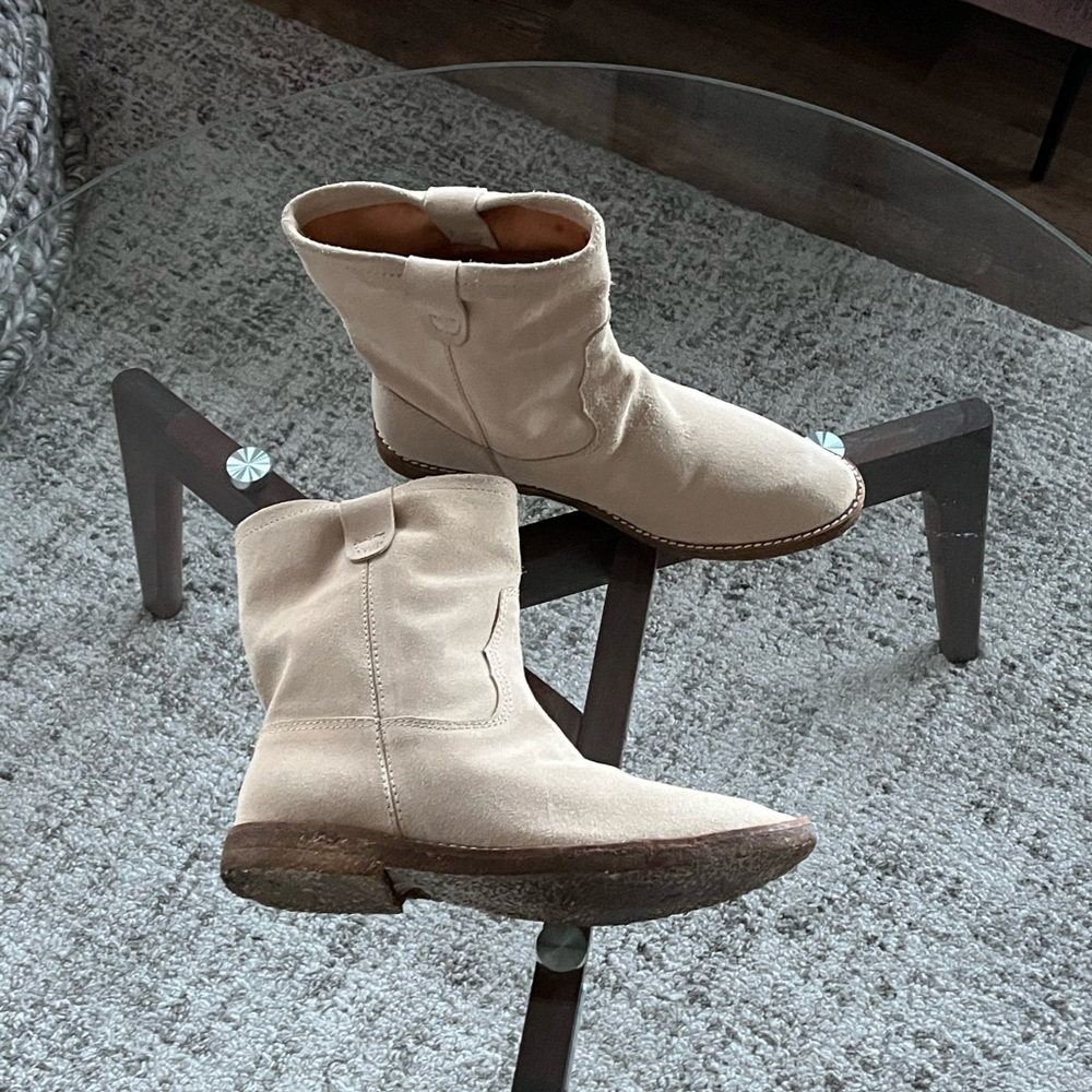 Isabel Marant Crisi Suede Light Tan Ankle New Authentic Designer Boots Sz 37